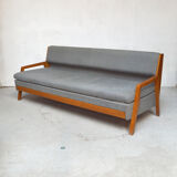 Sofa bed grey compass feet, 1960