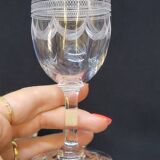 5 Anciens Verres A Vin / Porto En Cristal Gravé Baccarat ? 1900