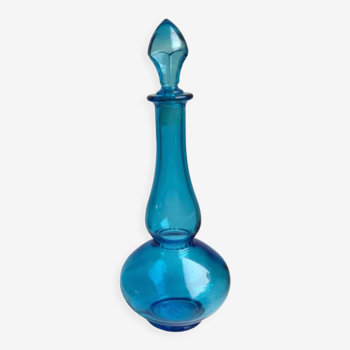 Carafe en verre vintage space age turquoise