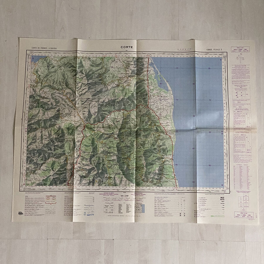 Map Corte Corsica 1968