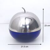 Blue Glass and Metal Ice Bucket, Italy