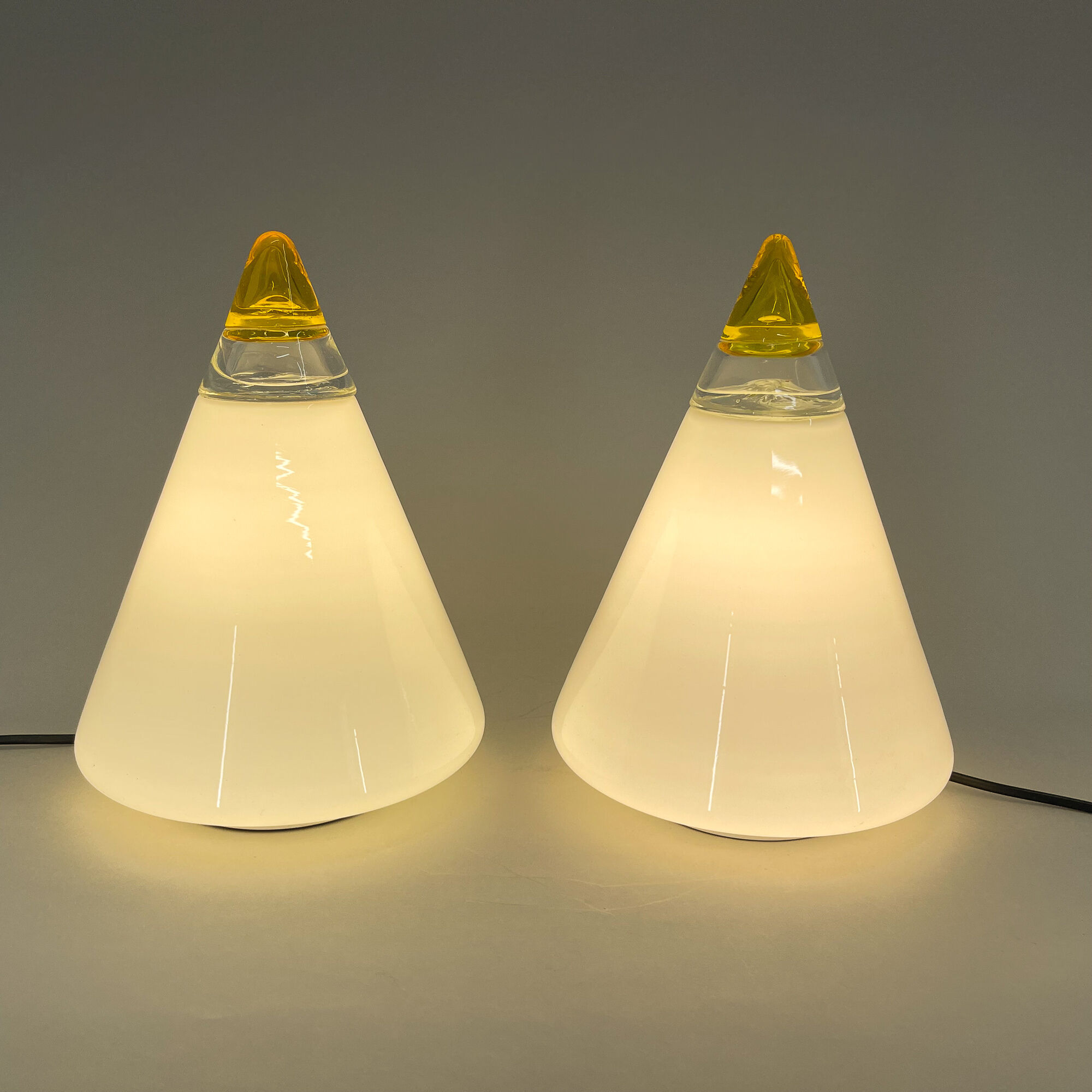 Pair of Vetri Murano table lamps by Giusto Toso, 1970's