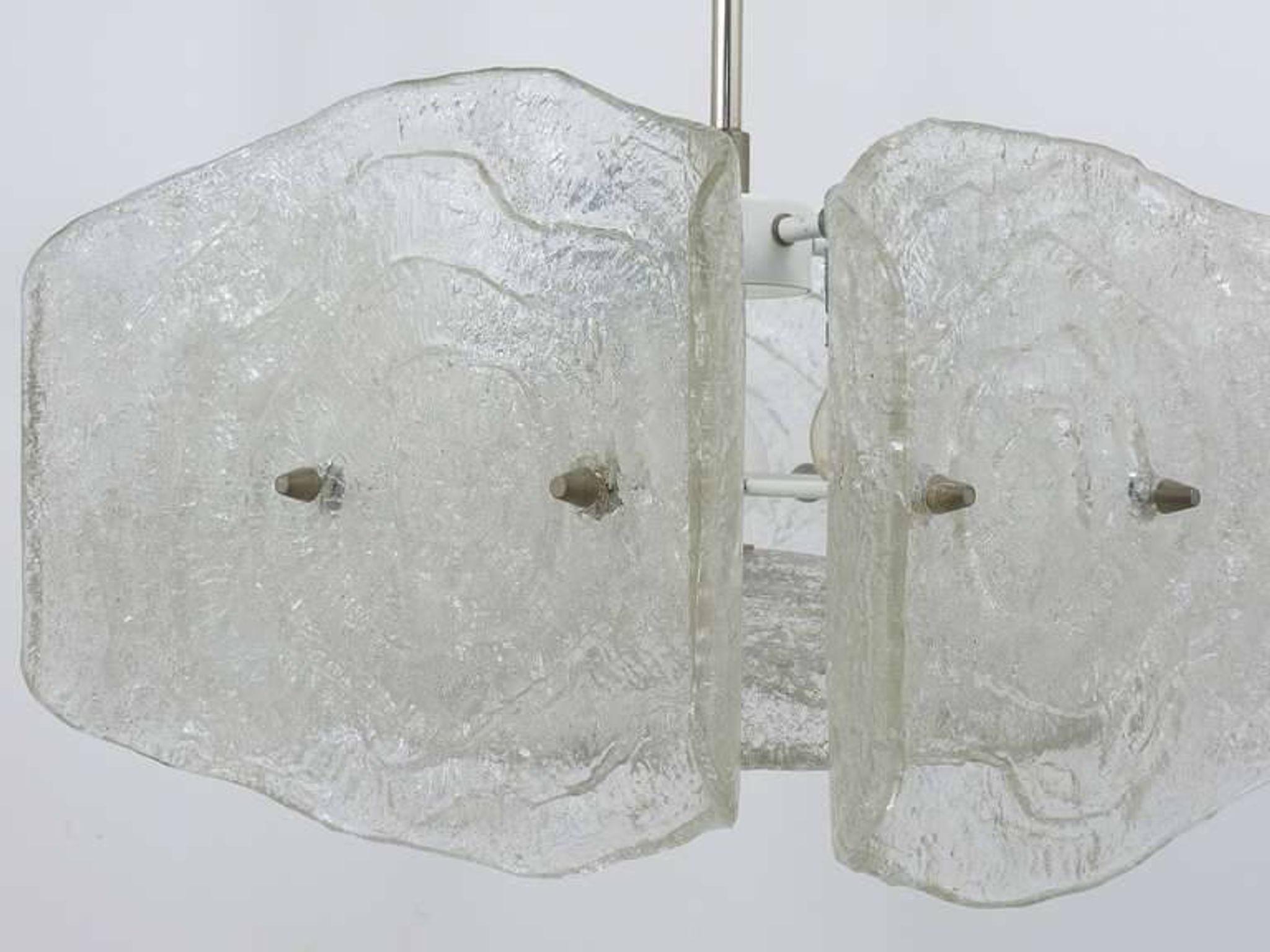 Frosted glass chandelier from the mid-century by J. T. Kalmar, Austria, 1960s.