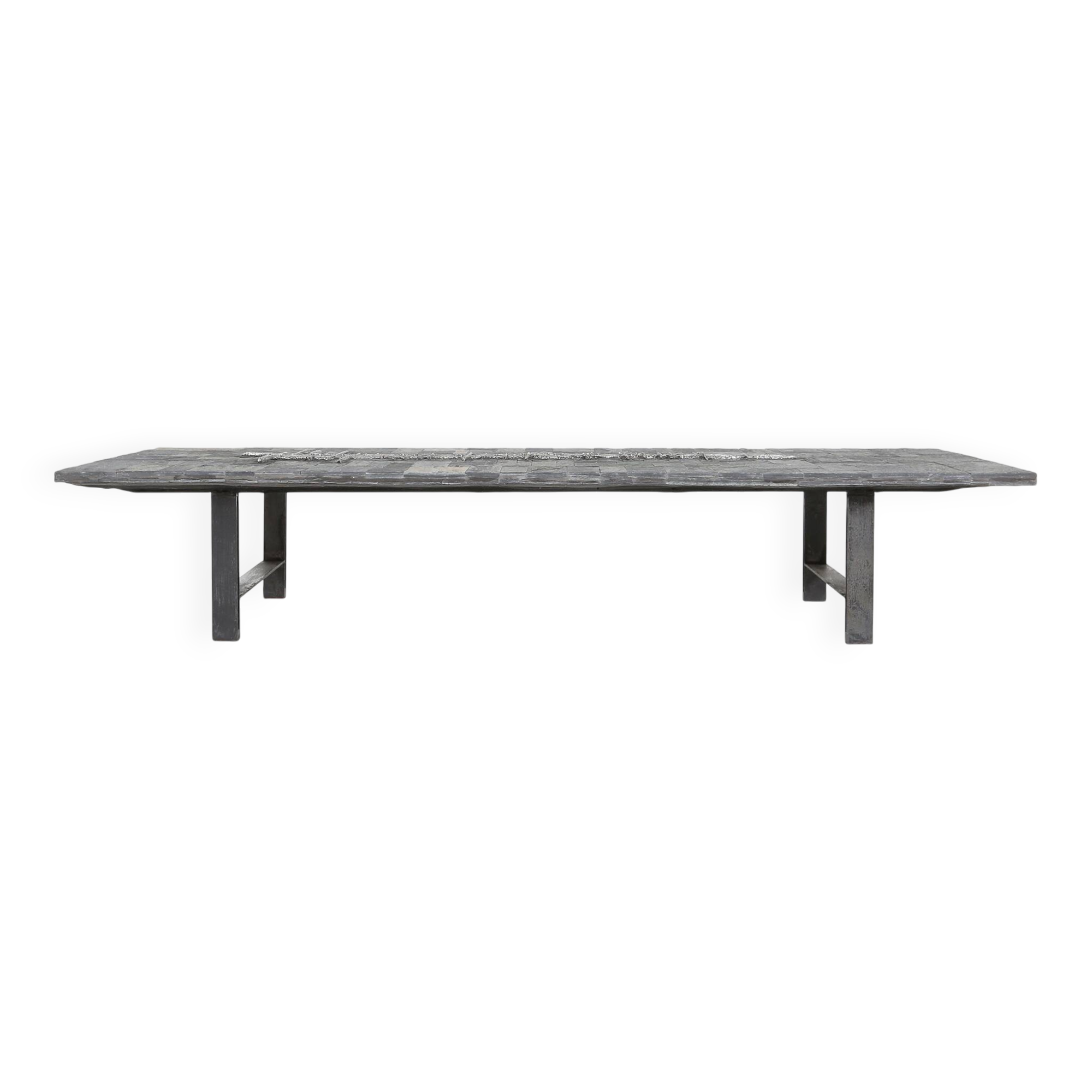Rare brutalist Brazilian stone coffee table by Pia Manu, ca. 1960
