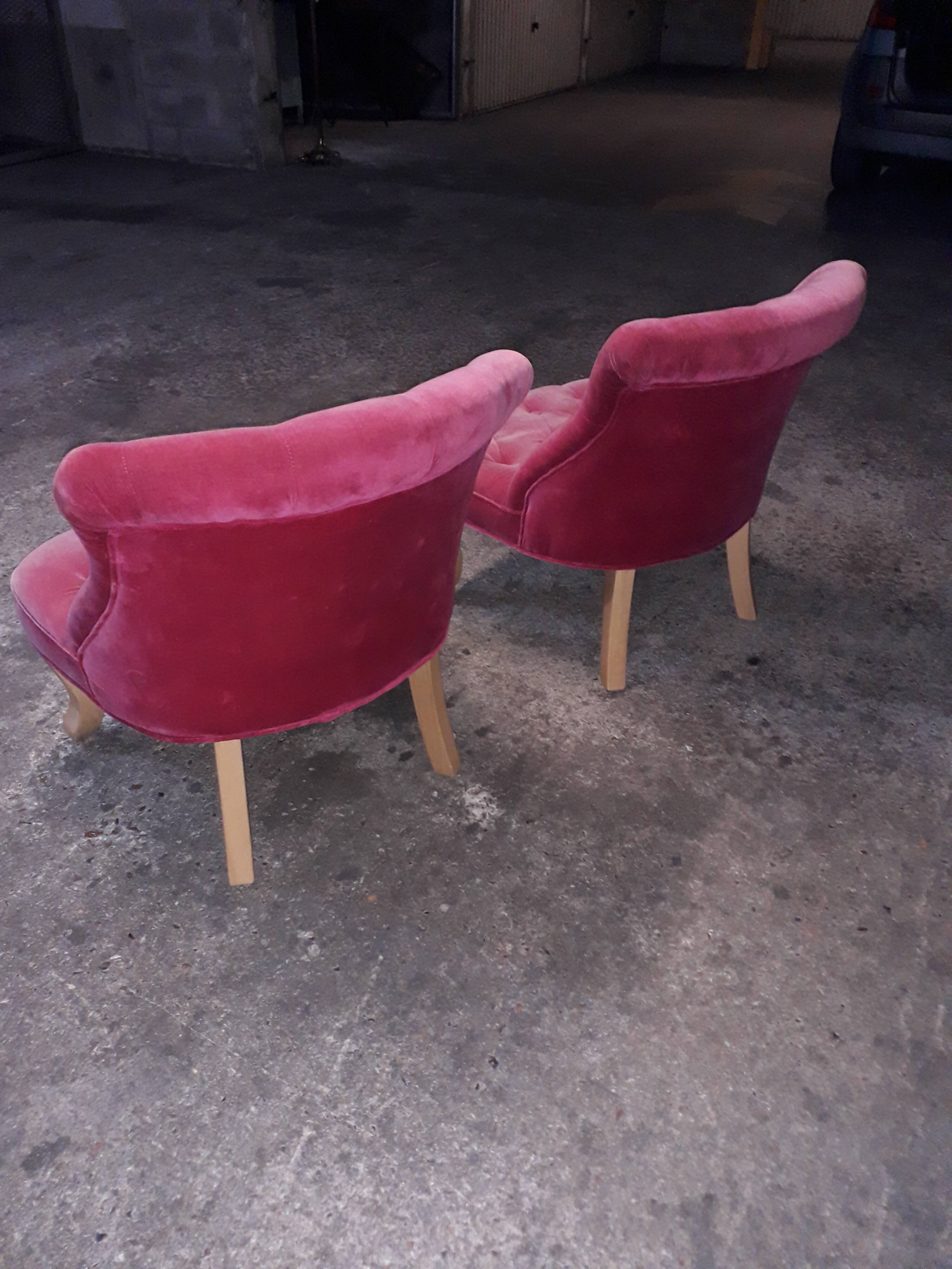 Pair of padded armchairs