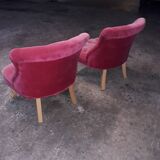 Pair of padded armchairs