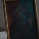 Oil portrait painting on canvas, unknown Danish artist, early 20th century.
