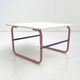 Tubular coffee table in pink and purple, 1980.