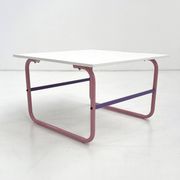 Tubular coffee table in pink and purple, 1980.