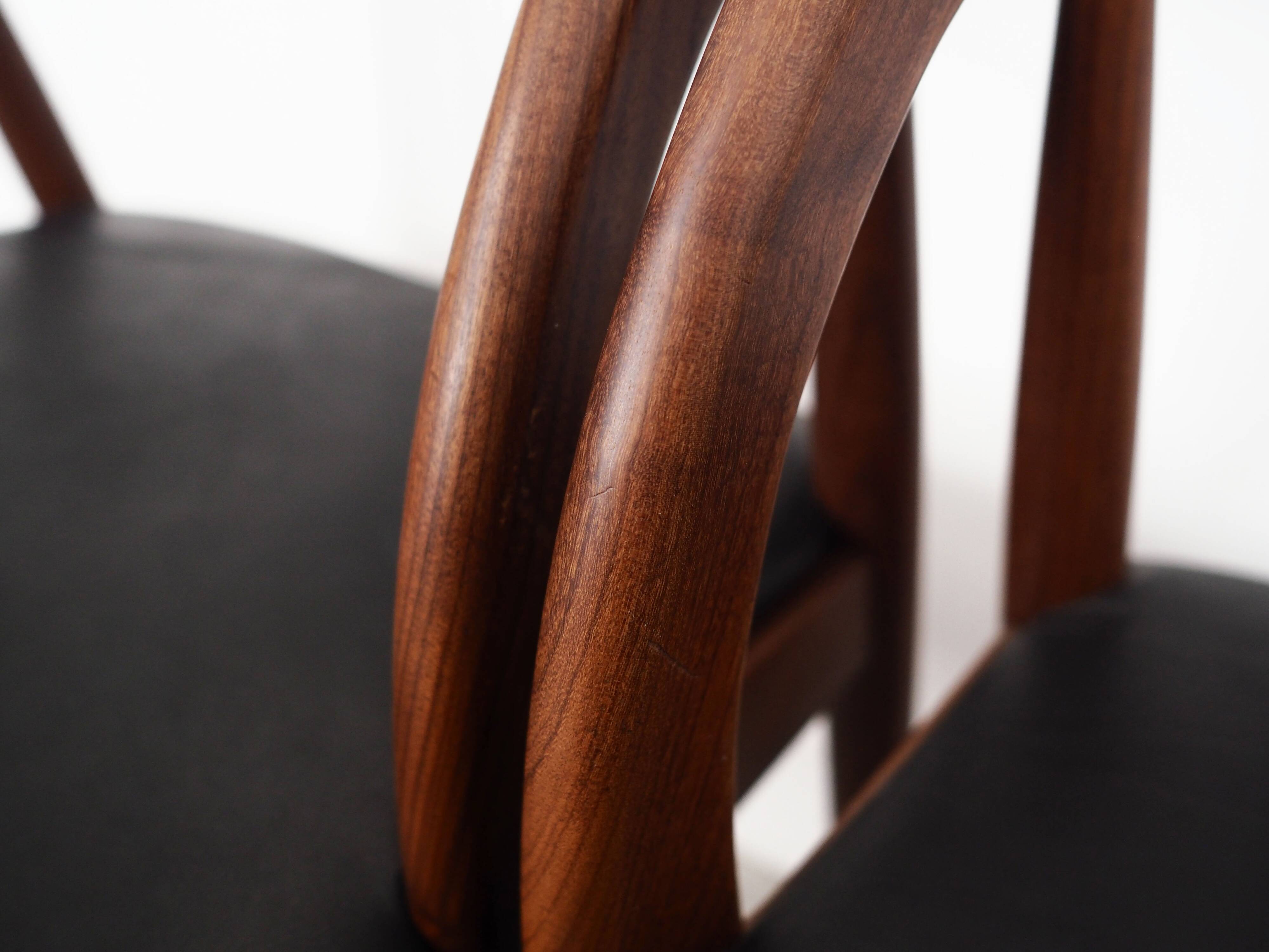 Ensemble de quatre chaises en teck, design danois, années 1970, fabricant : Orte Mobelfabrik