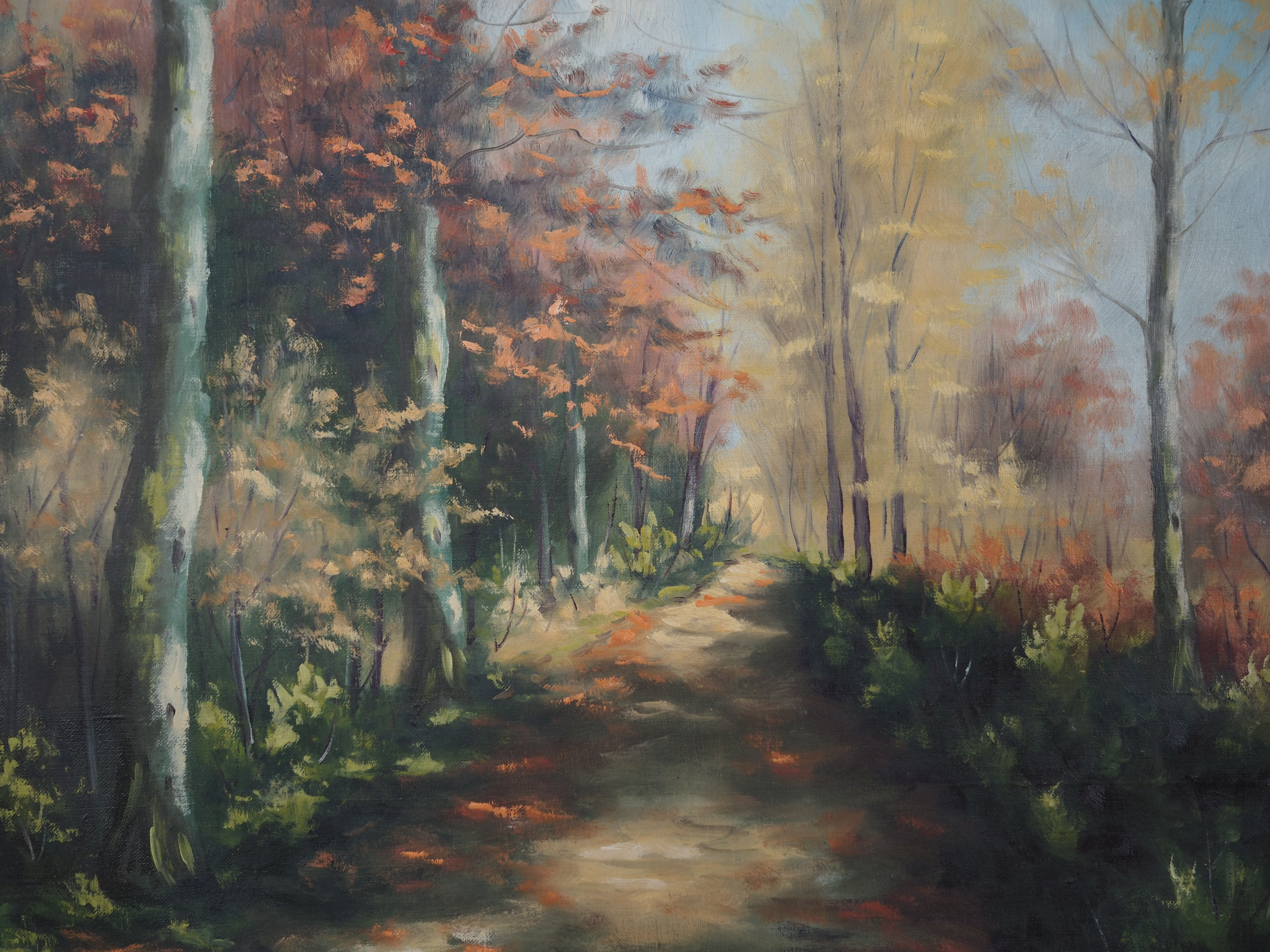 Peinture « The Forest Road », design scandinave, années 1970