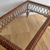 Table basse rotin vintage