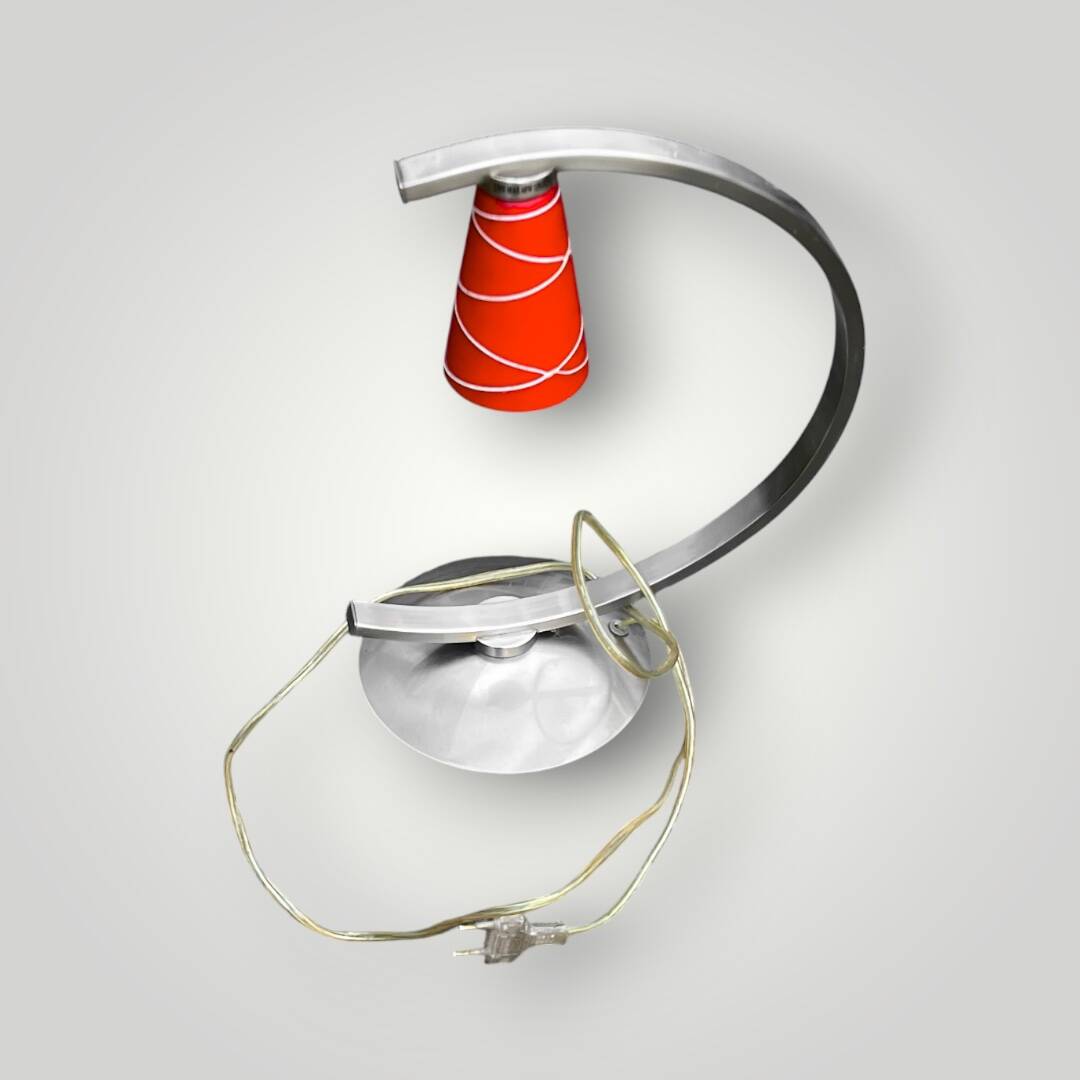 Curved retro-futuristic design lamp – Massive – 1990s