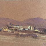 Paintings set of 6 drawings by Ed. Pannetier (1884-1965) Provence Côte d'Azur