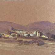 Paintings set of 6 drawings by Ed. Pannetier (1884-1965) Provence Côte d'Azur