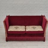 1970s, Danish 2 seater sofa, original condition, furniture velour, ash wood.