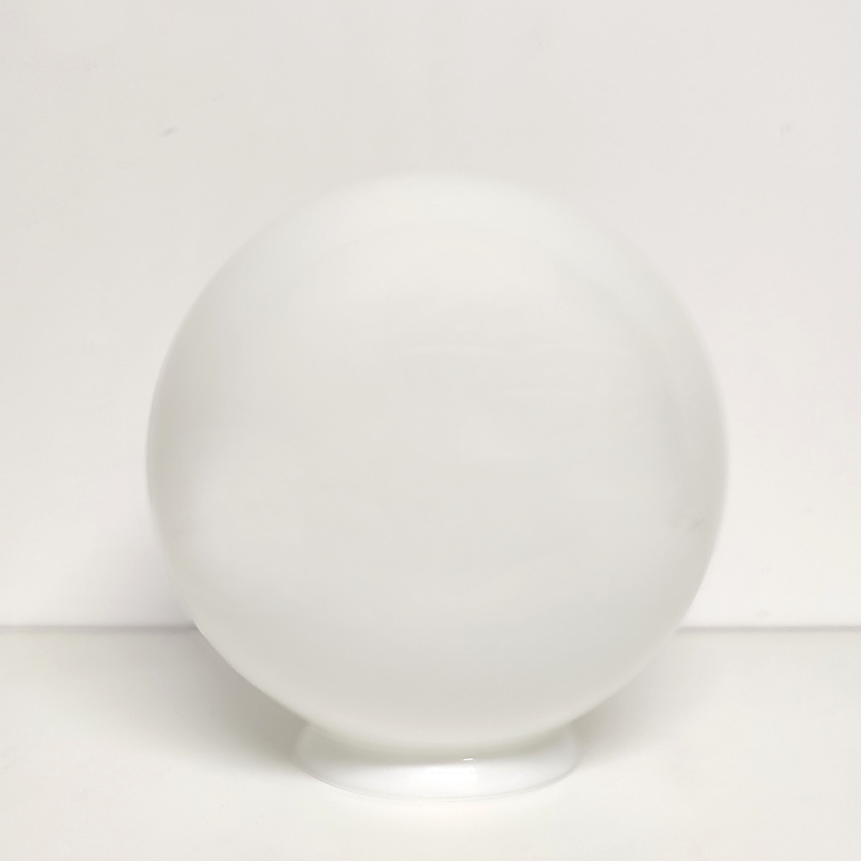 Brass brasserie floor lamp with opaline glass globe