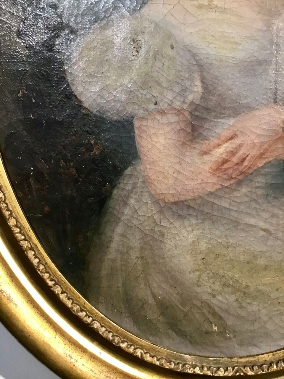 Portrait of woman in white dress, 19th century
