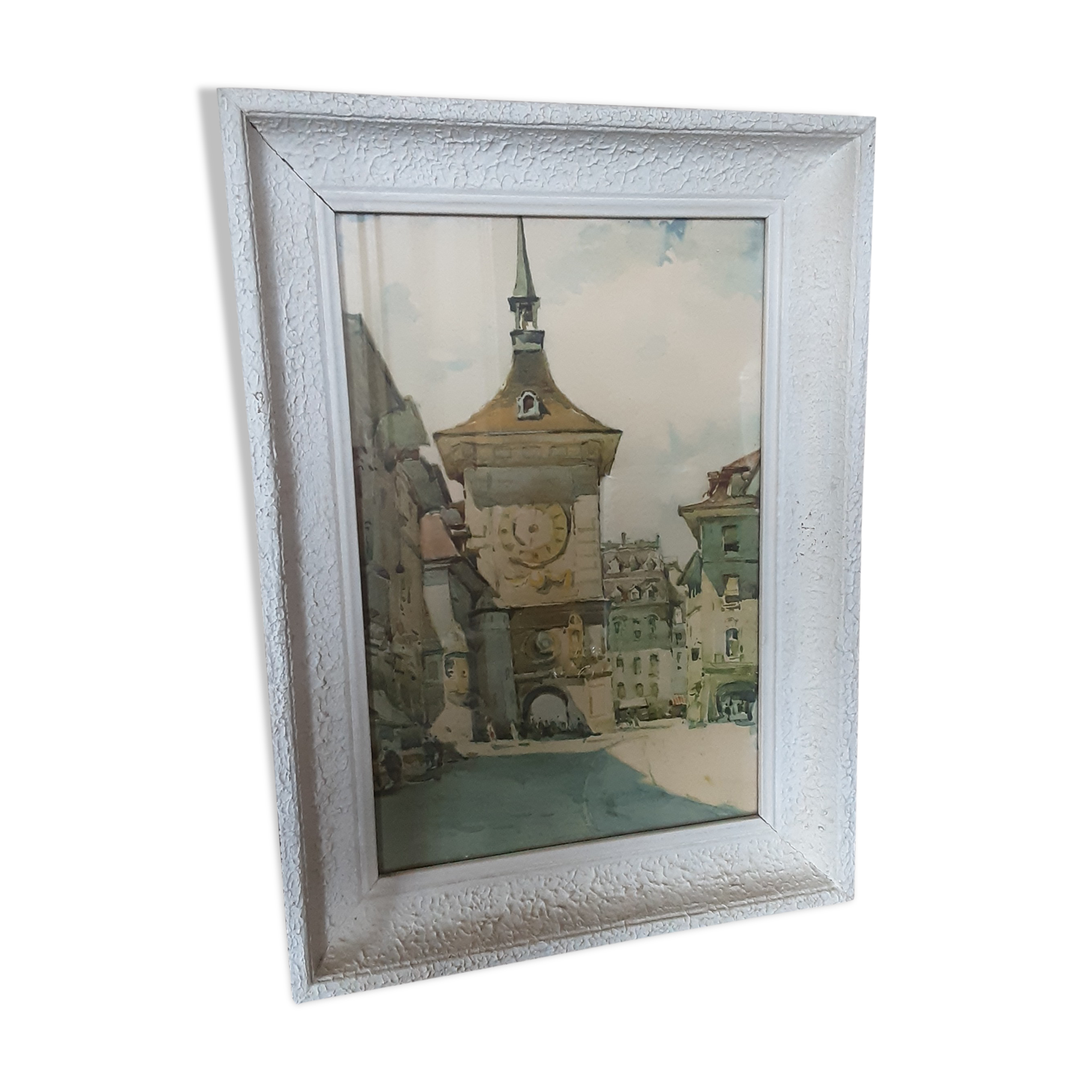 Old painting under glass - engraving - year 40/50