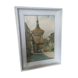 Tableau ancien sous verre - gravure - année 40/50