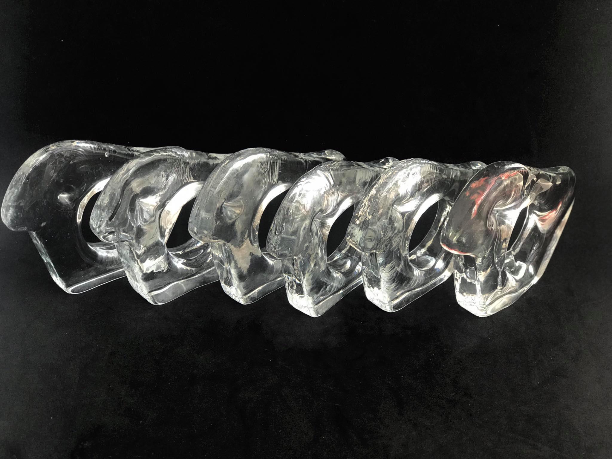 Pukeberg Sweden glass towel rings