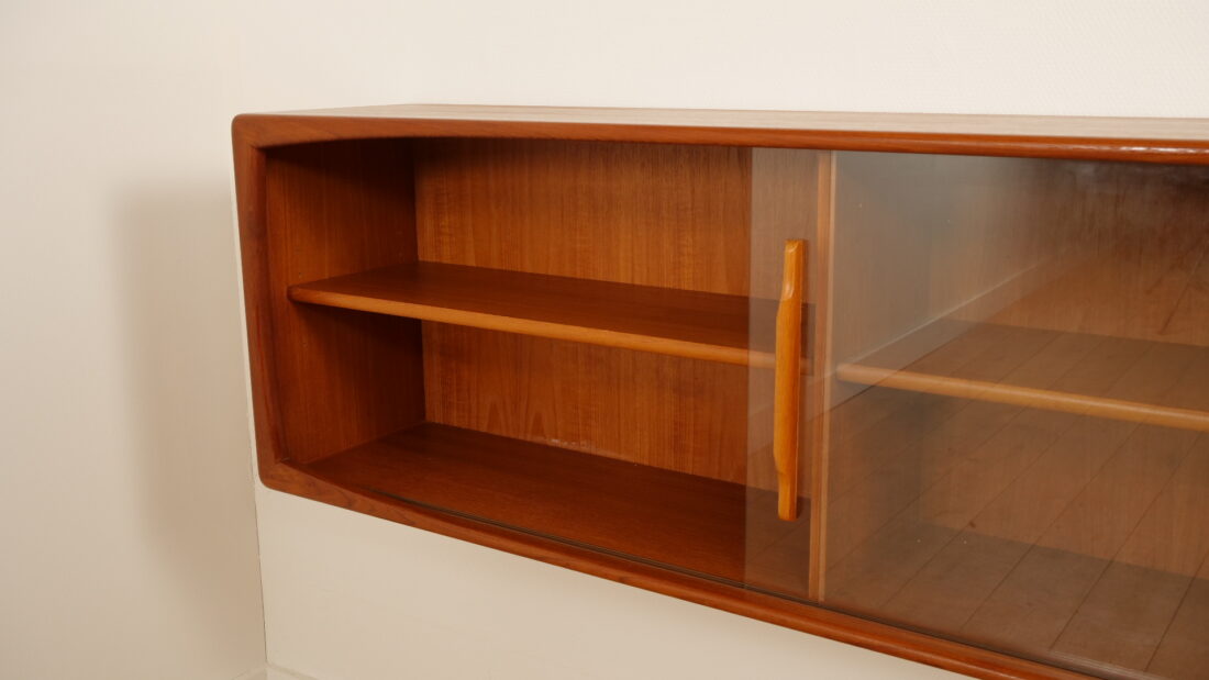 Buffet vintage | Porte coulissante en verre | Flottant | 160 cm