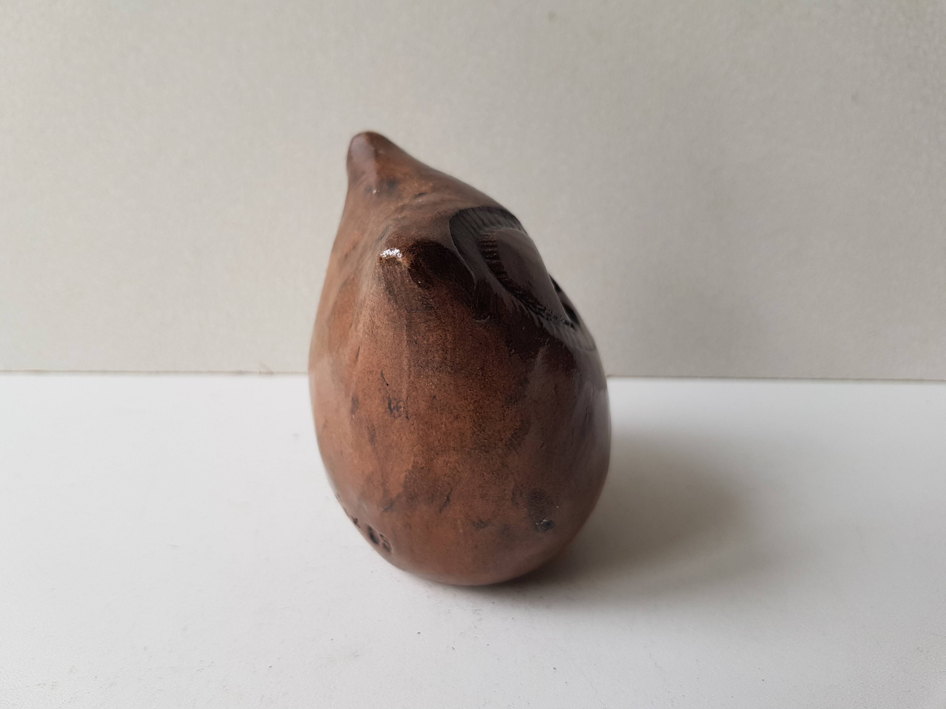 Ceramic owl sculpture, signed Nani in Aix in 1983