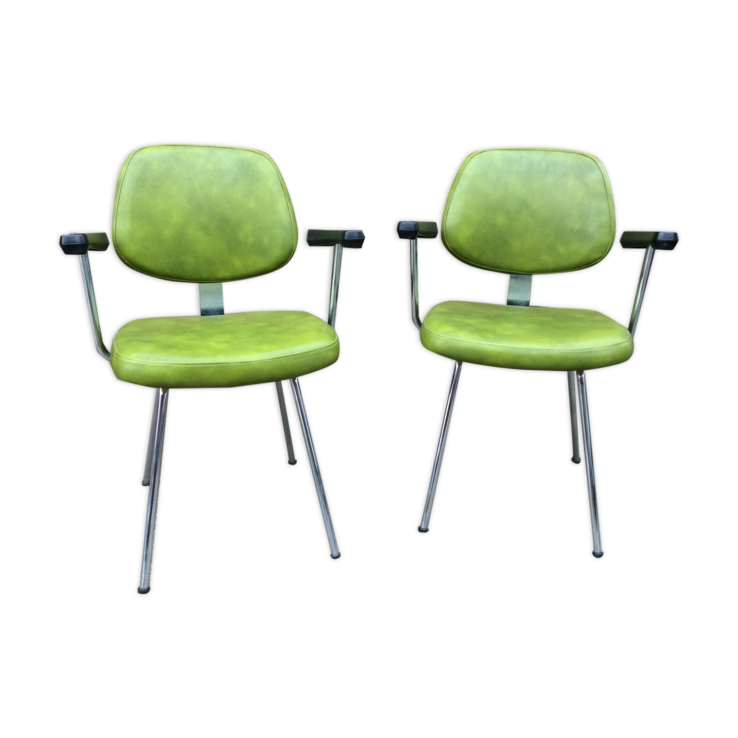 Pair of  vintage faux armchairs 1960