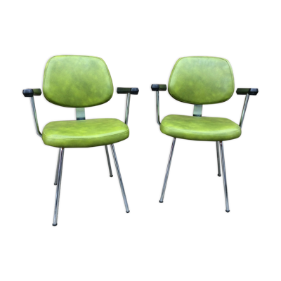 Paire de fauteuils simili vintage 1960
