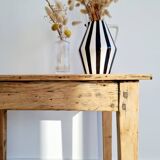 Antique farmhouse table in raw wood