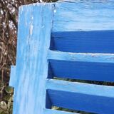 Small blue shutter L75xH101cm with louvers