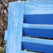 Petit volet  L75xH101cm bleu à persiennes