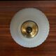 Antique Ceiling Light Sconce Molded Glass + Metal Support 70s Vintage #B845