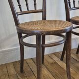 Set of 4 chairs signed Thonet with caning