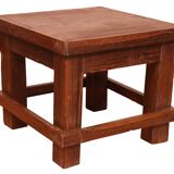 Old small Burmese teak workshop bedside table