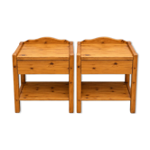 Set of 2 vintage wooden bedside tables