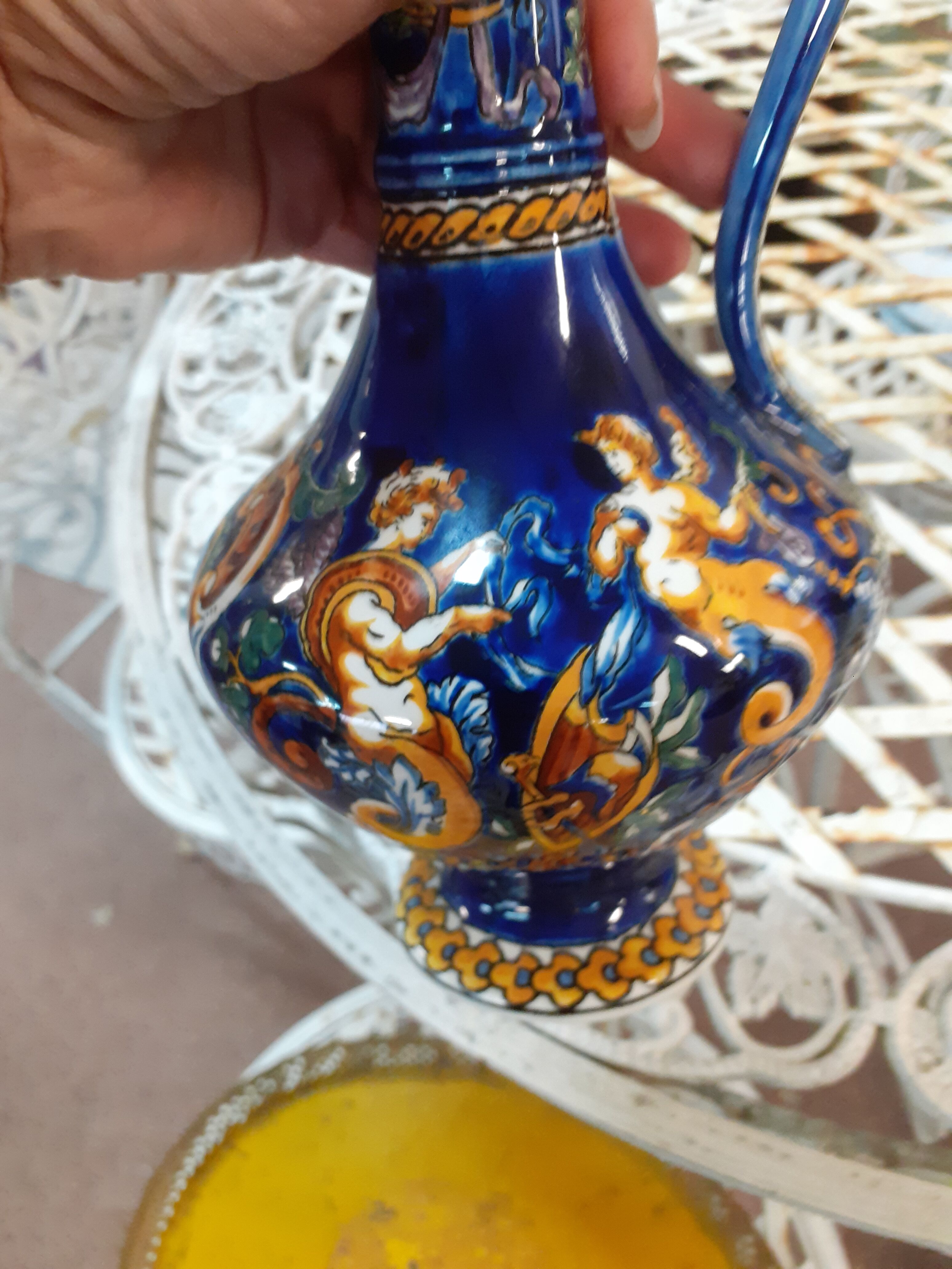 Blue renaissance gien ewer