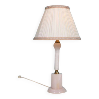 Bohemian chic natural stone table lamp, mid-century onyx table lamp.
