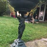 Cast iron caryatid fountain