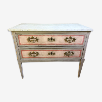 Commode ancienne avec marbre blanc