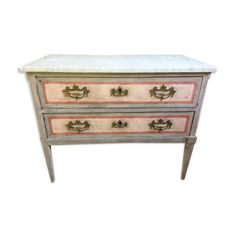 Commode ancienne avec marbre blanc