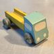 Yellow/grey wooden flatbed truck, vintage toy