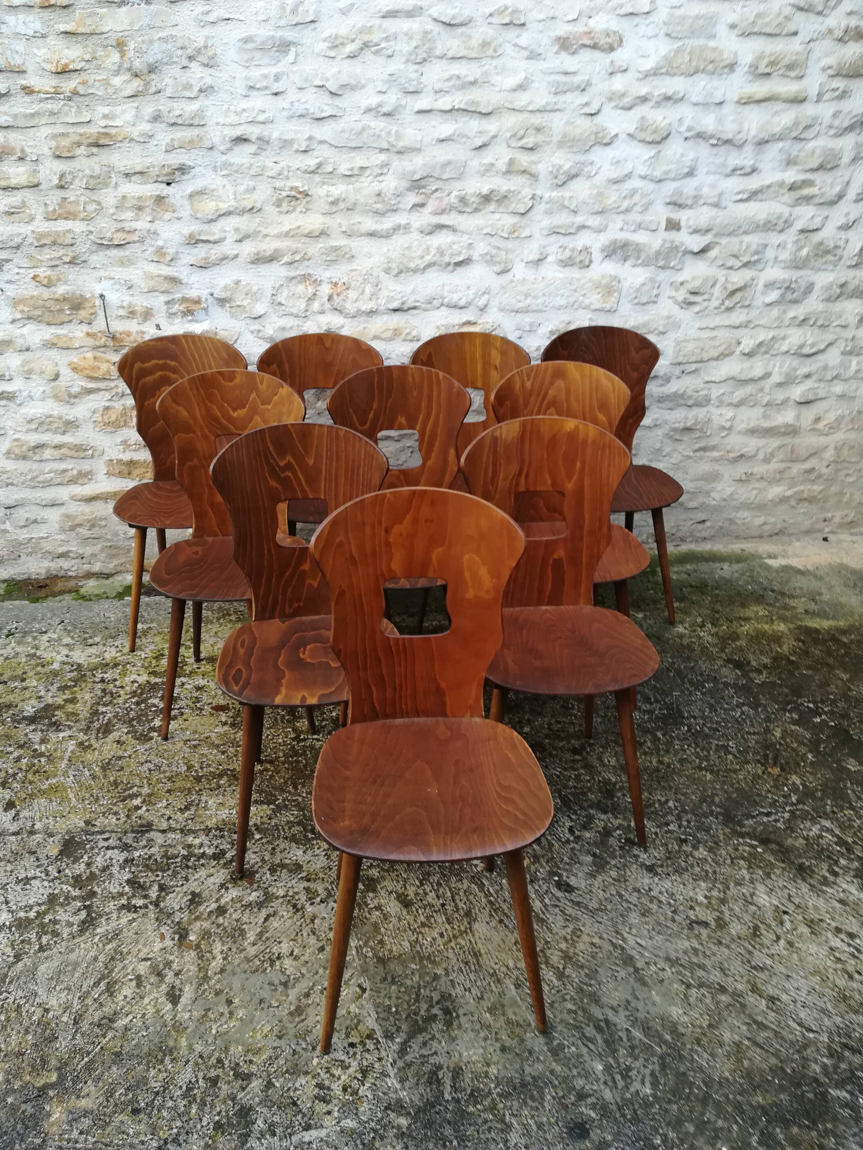 10 Baumann chairs, Gentiane model, 1950s