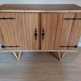 Buffet in rattan and vintage split bamboo