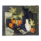 Tableau "Oranges et raisins" signé Antoinette Cleper