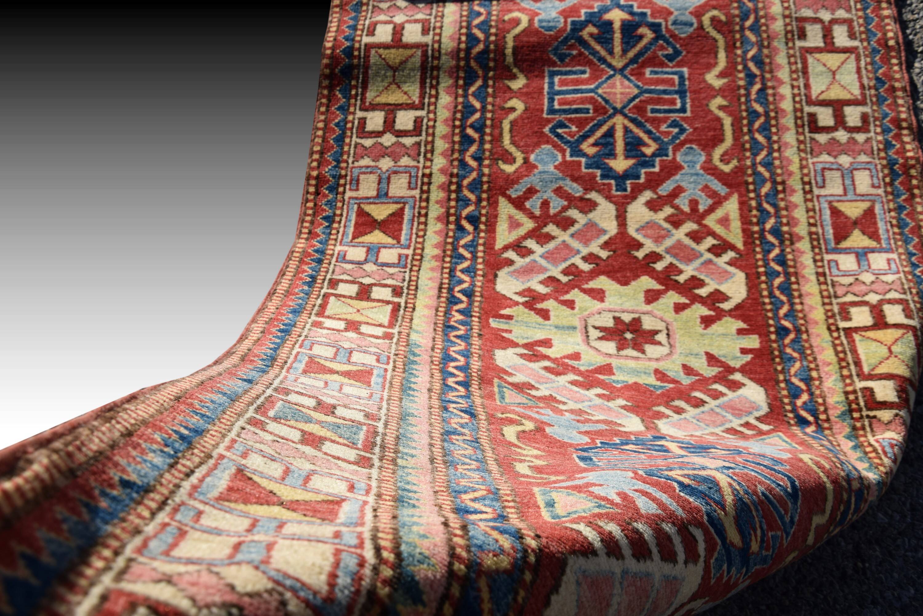 Ghazni Kazak Afghanistan Oriental Rug: 3.09 x 0.80 Meters - Fully Handmade Runner Rug