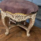Late 19th century stool decorated with macaroons and claw feet