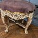 Tabouret fin XIXe décor de macarons rechampis pieds griffes