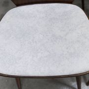 Set of 6 Baumann model 840 G2S chairs in varnished mahogany finish, 1963
