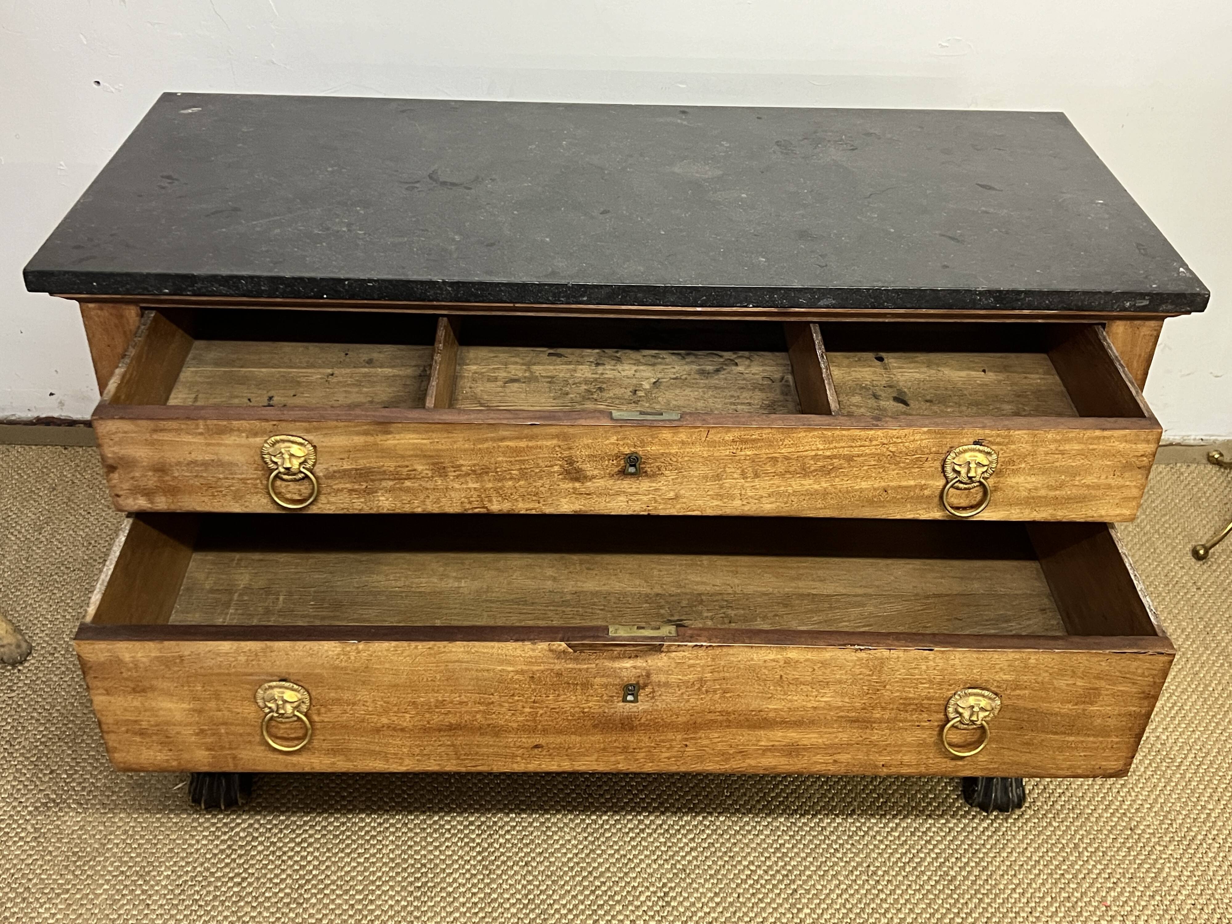 Empire chest of drawers returned from Egypt